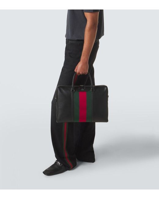 Gucci Black Leather Briefcase for men