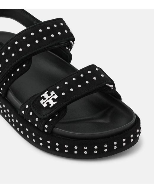 Tory Burch Black Suede Sandals Kira
