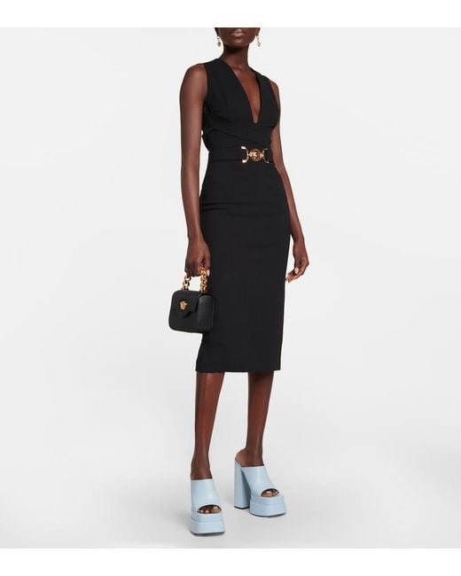 Versace Blue Leather Platform Mules
