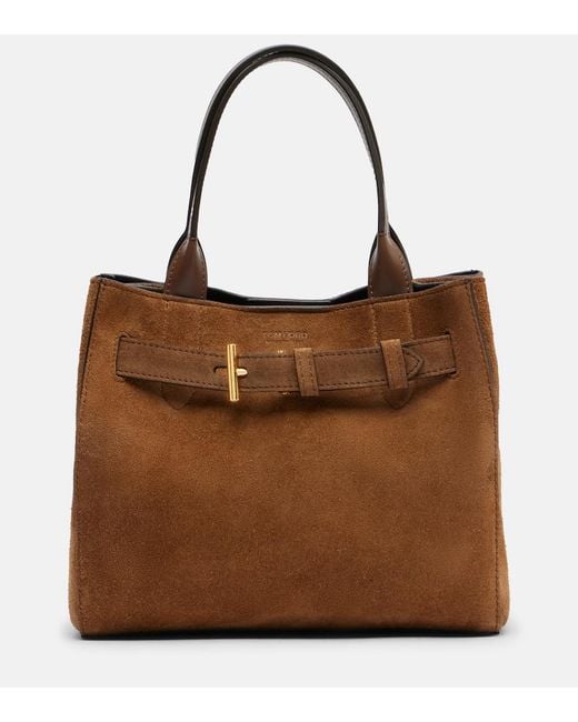 Tom Ford Brown Audrey Small Suede Tote Bag