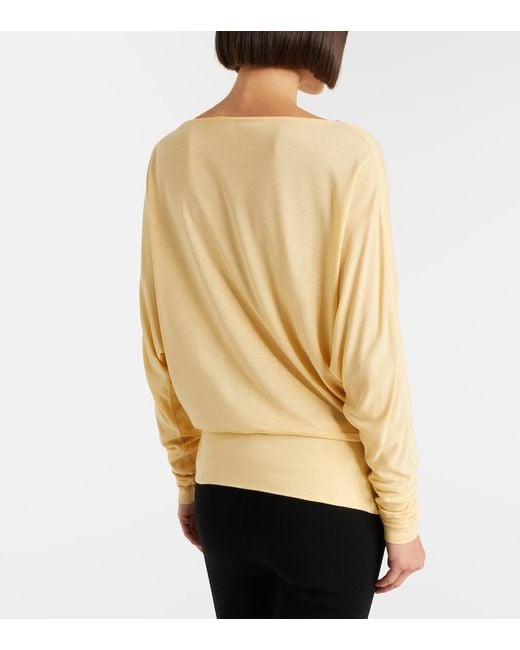 Totême  Natural Draped Jersey Top
