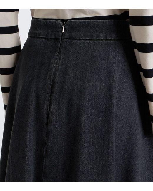 Max Mara Black Denim Midi Skirt
