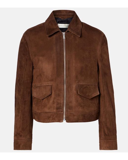 Nour Hammour Brown Vanves Suede Jacket