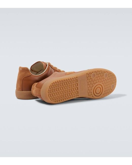 Maison Margiela Sneakers Replica Aus Leder Mit Veloursleder in Brown für Herren