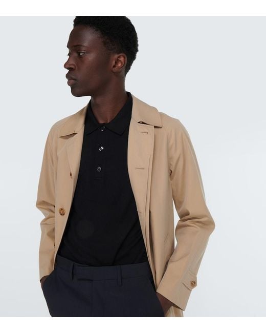 Burberry Black Wool And Silk Polo Top for men