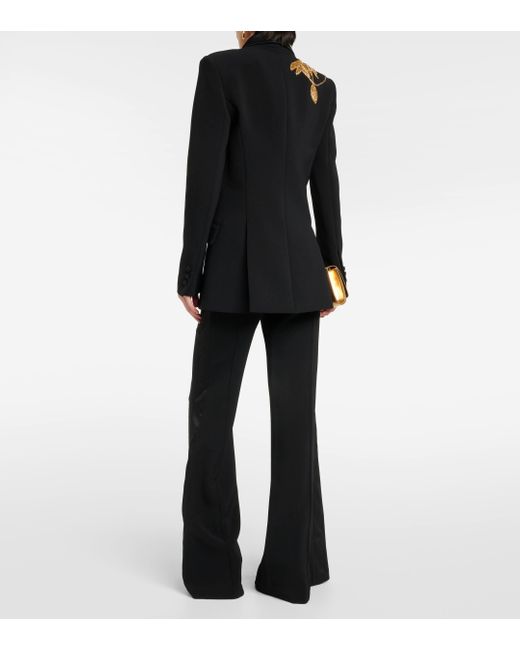 Elie Saab Black Embellished Cady Tuxedo Jacket