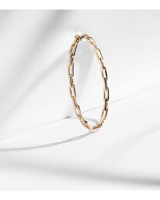 Pulsera Stax Chain Link De Oro De 18 Ct Con Diamantes David Yurman de color Metallic