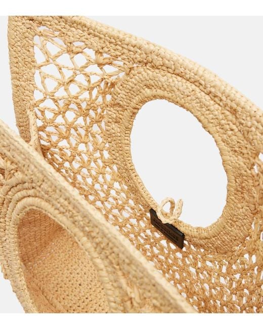 Jacquemus Metallic Spiaggia Small Raffia Tote Bag