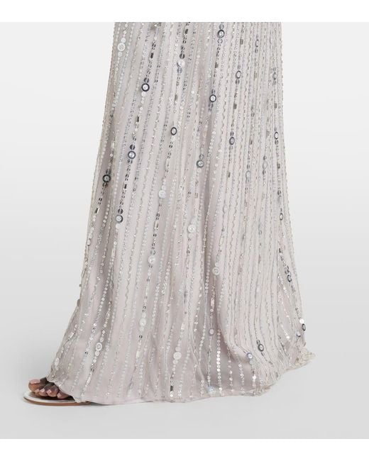 Jenny Packham White Robe Nettie Aus Tuell Mit Pailletten