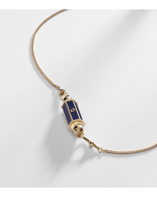 Marie Lichtenberg Natural Baby 18Kt Pendant Necklace With Lapis And Rubies