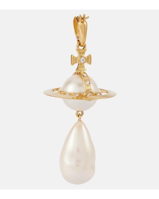 Vivienne Westwood White Große Orb Hängeohrringe
