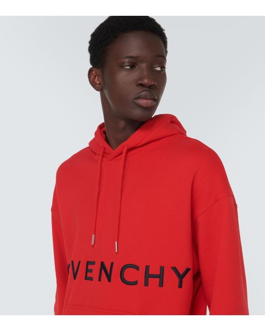 padre Inaccesible Templado Sudadera de jersey de algodon con logo Givenchy de hombre de color Rojo |  Lyst