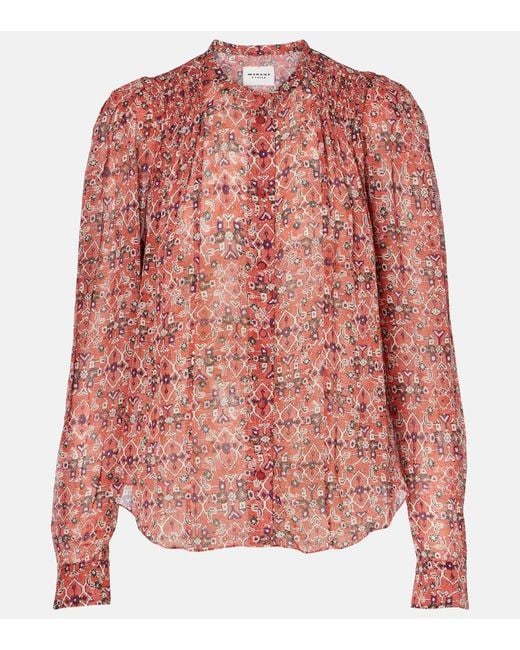 Isabel Marant Pink Neolin Printed Crepe Blouse