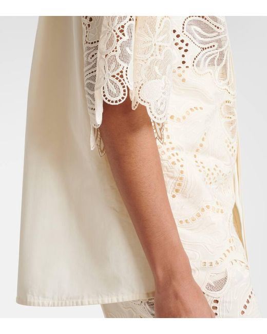 Elie Saab White Embroidered Broderie Anglaise Shirt