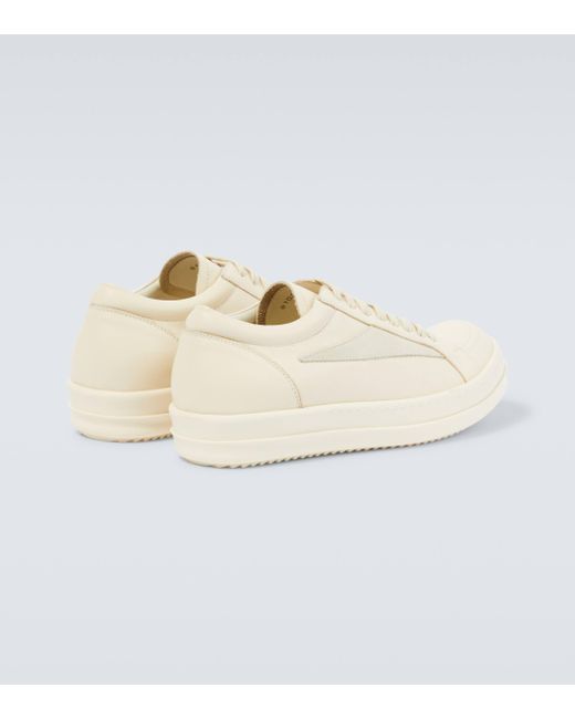 Rick Owens White Vintage Sneaks Leather Sneakers for men