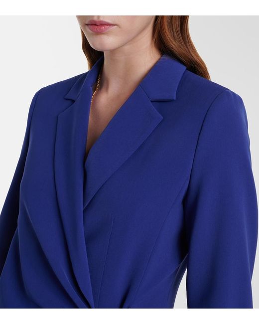 Max Mara Blue Elegante Skipper Cady Wrap Blazer