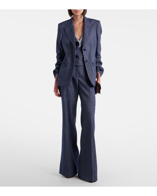 Dorothee Schumacher Blue Fluid Denim Flared Pants