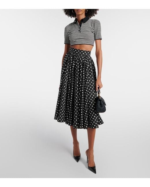 Dolce & Gabbana Black Cropped Wool Polo Shirt