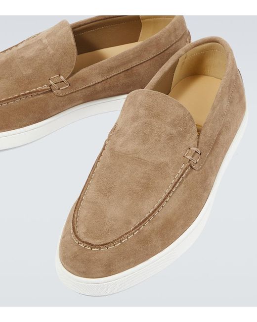 Mocassins Varsiboat En Daim Christian Louboutin pour homme en coloris Brown