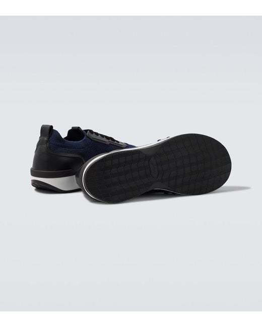 Brioni Blue Socks Knitted Sneakers for men