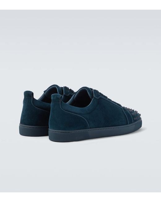 Baskets Louis Junior Spikes En Daim A Ornements Christian Louboutin pour homme en coloris Blue