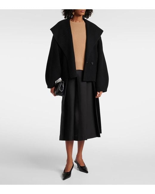 Totême Black Wool-Blend Cardigan