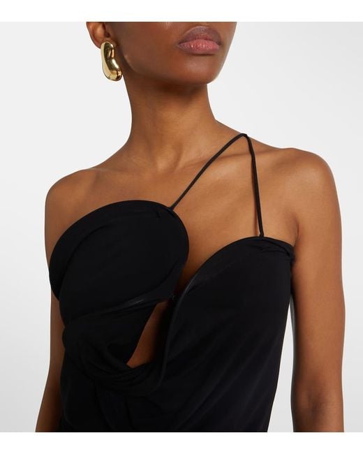 Christopher Esber Black Wave Coil Jersey Top