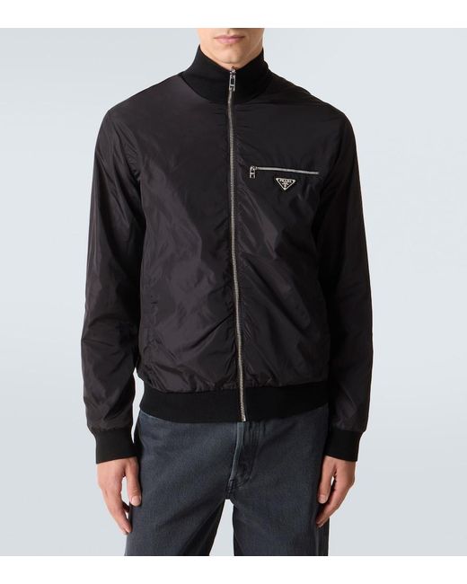 Prada Black Reversible Virgin Wool And Re-Nylon Jacket for men