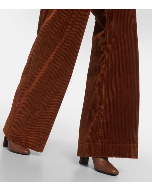 Etro Brown Cotton Corduroy Wide Pants