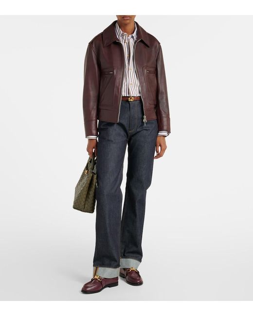 Bottega Veneta Blue Intrecciato Straight Jeans