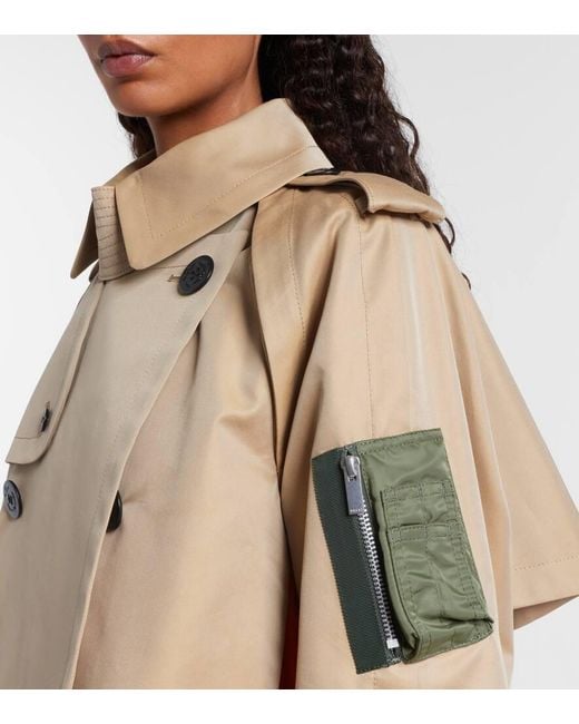 Chaqueta De Sarga Y Gabardina Sacai de color Natural
