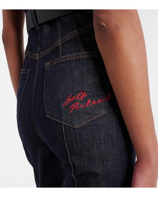 Self-Portrait Blue Belted Denim Jumpsuit