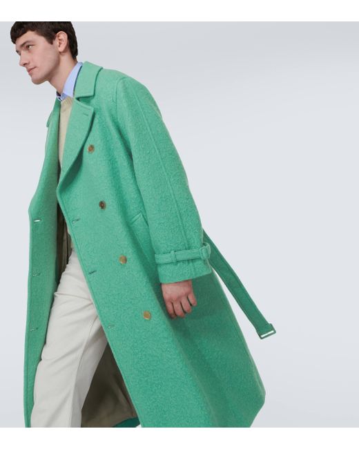 Trench-coat Melton en laine et alpaga Auralee pour homme en coloris Green