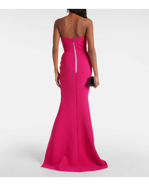 Maticevski Red Notorious Strapless Crepe Gown