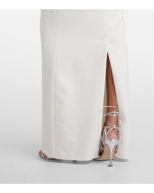 Safiyaa White Bridal Robe Blanchette Aus Crepe