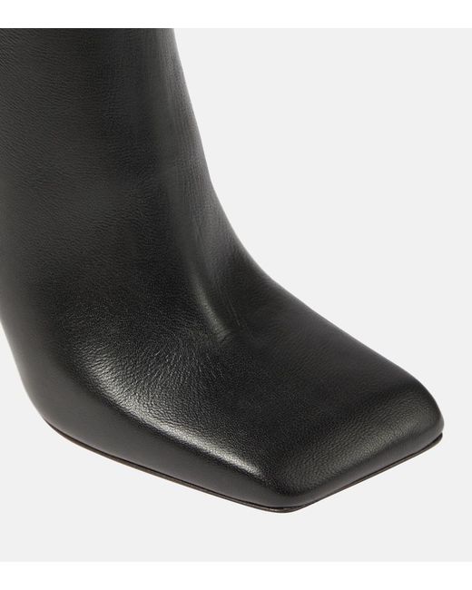 AMINA MUADDI Black Leather Heel Ankle Boots