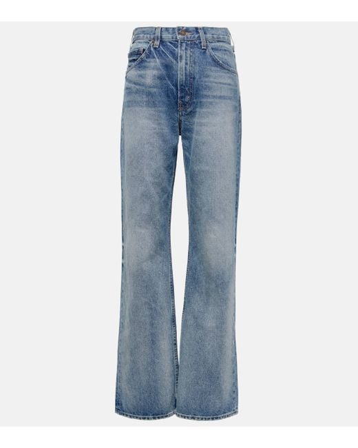 Nili Lotan Blue Mitchell Low-rise Wide-leg Jeans
