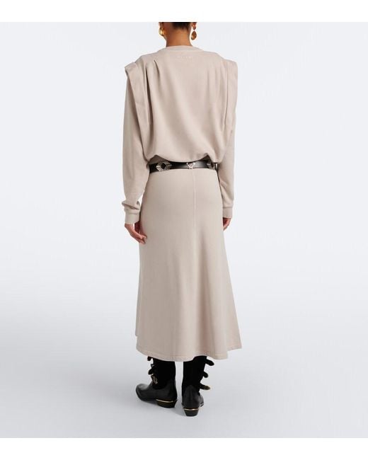 Isabel Marant Natural Solkia Cotton Jersey Maxi Skirt