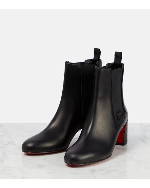 Christian Louboutin Black Turelastic 55 Leather Boots