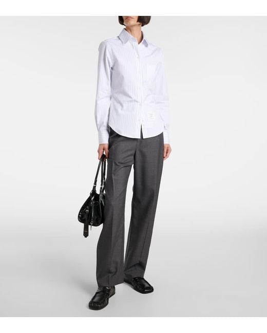 Thom Browne White Hemd Aus Baumwollpopeline