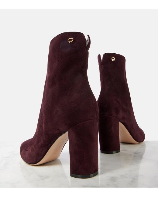 Gianvito Rossi Purple Lyell Suede Ankle Boots