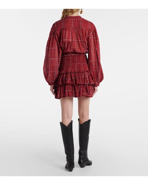 Minifalda Naomi De Algodon Estampada Isabel Marant de color Red
