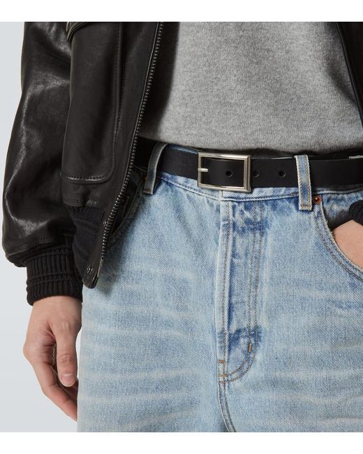 Cinturon De Piel Saint Laurent de hombre de color Black