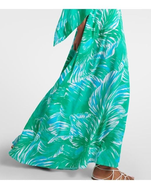 Melissa Odabash Green Edith Printed Kaftan