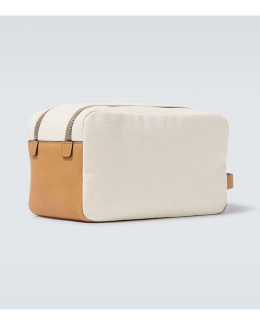 Brunello Cucinelli Kosmetiketui Aus Canvas Mit Leder in Natural für Herren