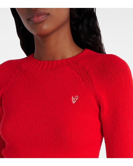 Pullover Cropped di Acne in Red