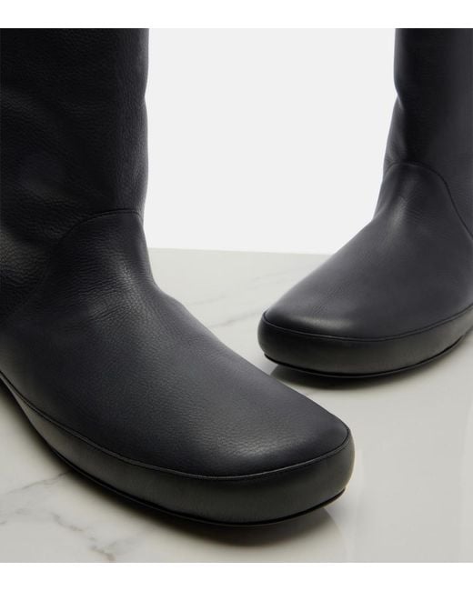 The Row Black Toni Shearling-Lined Leather Ankle Boots