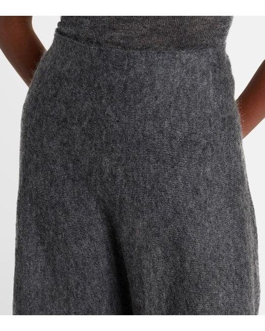 Alaïa Gray Midirock Aus Einem Mohairgemisch