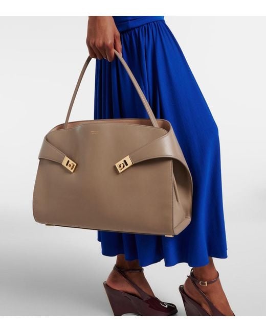 Ferragamo Brown Hug Soft Medium Leather Shoulder Bag