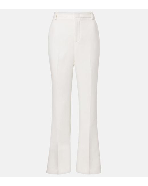 Vince White Mid-Rise Flared Pants